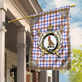 Clan Boswell Modern Tartan Crest Garden Flag  - Celtic Thistle  MI45 Clan Boswell Tartan Today